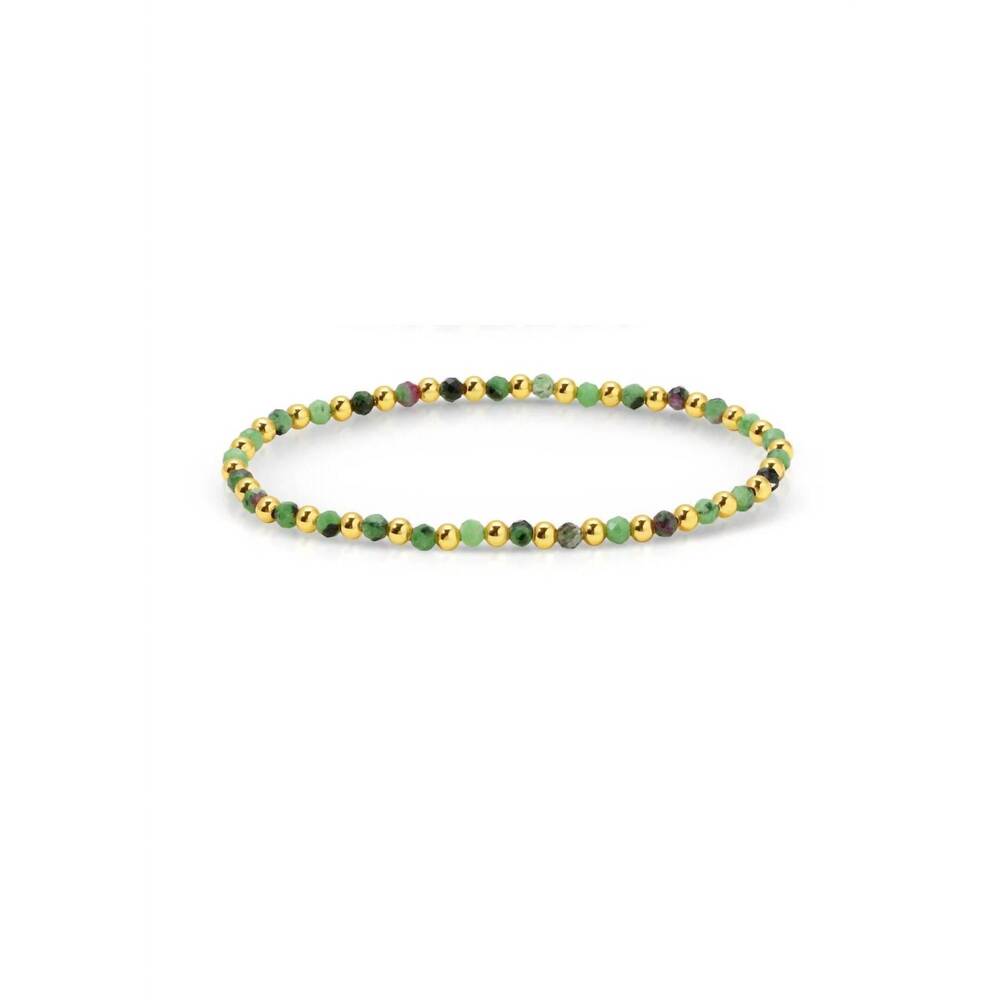 NEW SPLENDID IRIS women's stretch beaded with stone accents bracelet in green